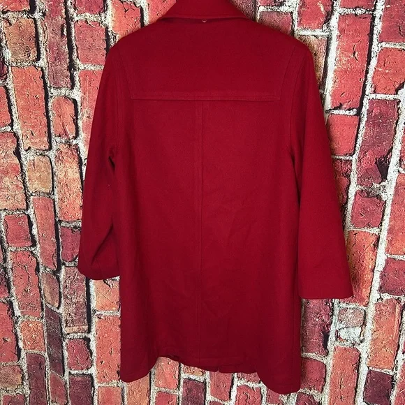 Talbots Red Women’s Coat 100% Wool red Vintage coat size 8 - Picture 7 of 16